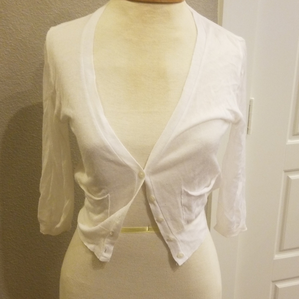 White Cropped Cover Up